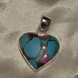 Sterling Silver Cotton Candy Heart Pendant